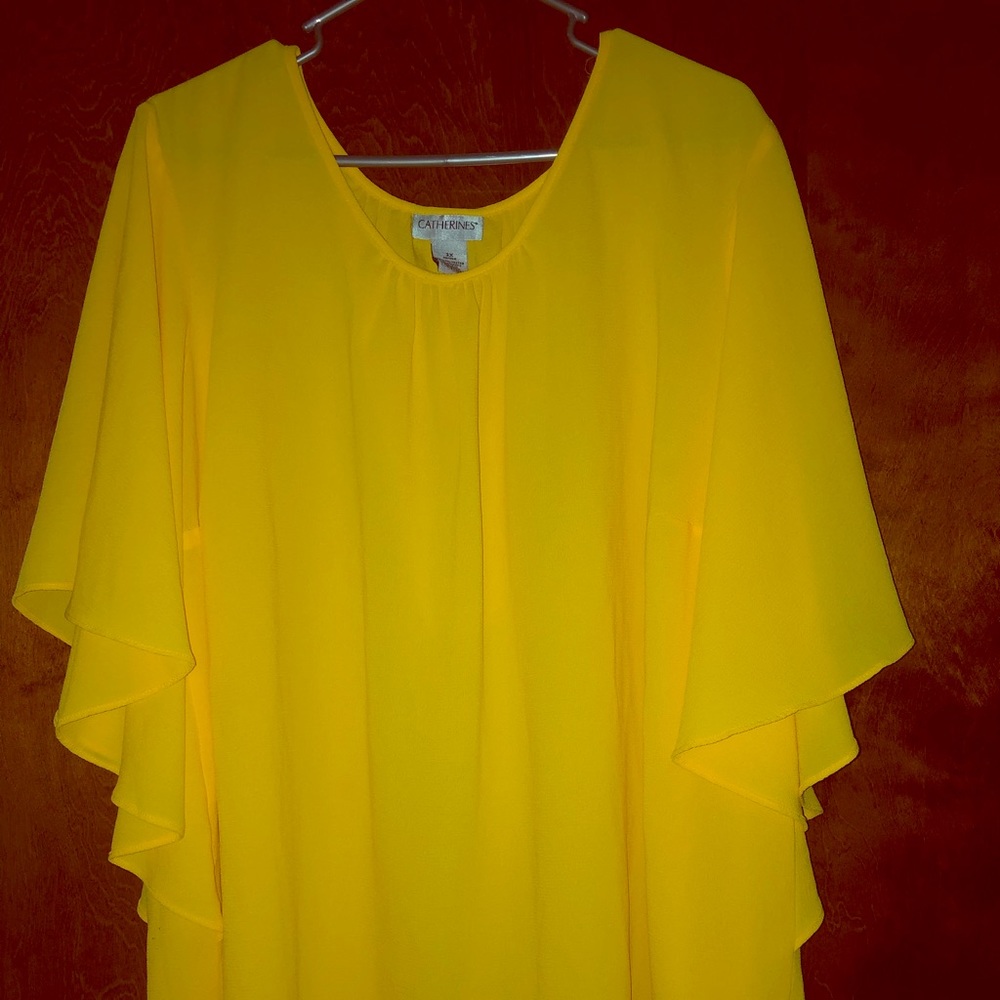 Yellow gold plus size blouse